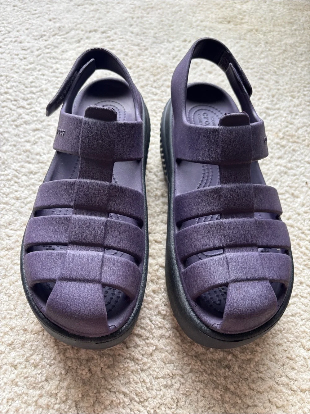 CROCS Purple Strappy Fisherman Platform Sandals